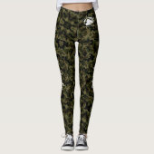 Leggings camouflage vert avec logo blanc B&BE (Devant)