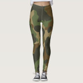 Leggings Camouflage vert Brown kaki de nature militaire (Devant)