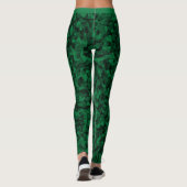 Leggings Camouflage Vert Chic Motif Monogramme Personnalisé (Dos)