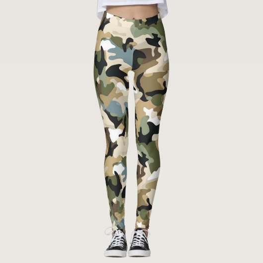Leggings Camouflage vert foncé (Devant)
