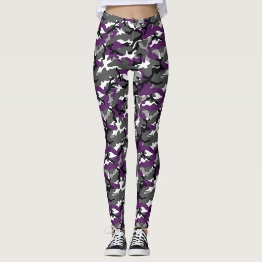 Leggings camouflage violet (Devant)