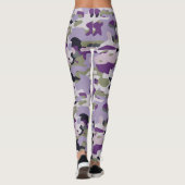 Leggings Camouflage violet Lavande Motif Camo vert (Dos)