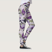 Leggings Camouflage violet Lavande Motif Camo vert (Droite)