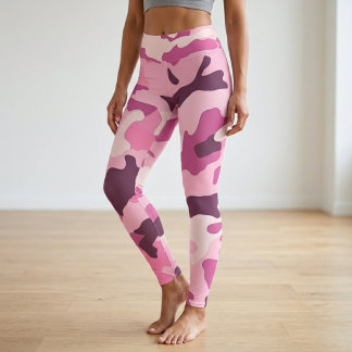 Leggings Camouflage Yoga Rose Chaud Éclatant