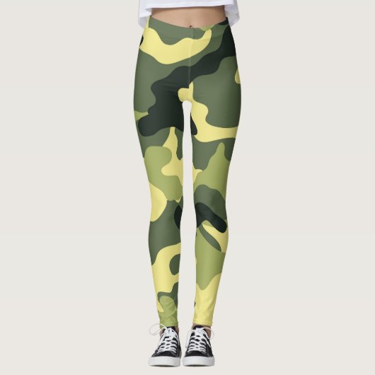 Leggings Camping Chasse Camouflage vert (Devant)