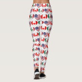 Leggings Canada Mexique USA 2026 Pays drapeaux Coeurs Leggi (Dos)
