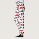 Leggings Canada Mexique USA 2026 Pays drapeaux Coeurs Leggi (Gauche)