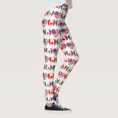 Leggings Canada Mexique USA 2026 Pays drapeaux Coeurs Leggi (Droite)