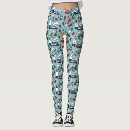 Leggings Canada New England Cruise Fall Ship Design (Devant)