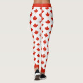 Leggings Canada Rouge Blanc drapeau canadien Motif Feuille (Dos)