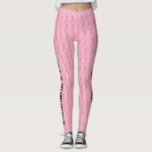Leggings Cancer du sein Faites votre nom Double Sid Pink Ri (Devant)
