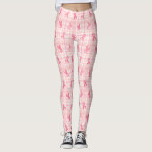 Leggings Cancer du sein Pink Ribbon Plaid Motif (Devant)