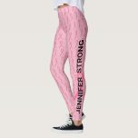 Leggings Cancer du sein rose Faites votre nom Double ruban<br><div class="desc">Joignez-vous aux courses de course contre le cancer du sein avec ces légumineuses roses,  votre nom et votre force ou votre soutien.  Survivor ou votre texte d'un côté.  Votre nom ou celui que vous soutenez de l'autre côté.  Cette version comprend un ruban plus grand ainsi que les plus petits.</div>