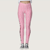Leggings Cancer du sein rose Faites votre nom Double ruban (Devant)