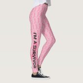 Leggings Cancer du sein rose Faites votre nom Double ruban (Droite)