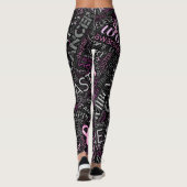 Leggings Cancer du sein Sensibilisation Mot Cloud ID261 (Dos)