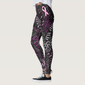 Leggings Cancer du sein Sensibilisation Mot Cloud ID261 (Gauche)