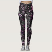 Leggings Cancer du sein Sensibilisation Mot Cloud ID261 (Devant)