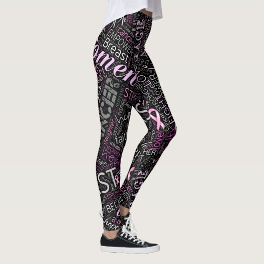 Leggings Cancer du sein Sensibilisation Mot Cloud ID261 (Droite)