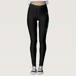 Leggings Cancer Turquoise Ribbon Feather Birds