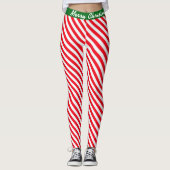 Leggings Candy de l'équipe d'elfes de Noël Père Noël (Devant)