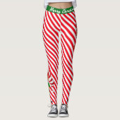 Leggings Candy de l'équipe d'elfes de Noël Père Noël (Devant)
