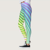 Leggings Candy Stripe Pastel Arc-en-ciel couleur vive (Gauche)