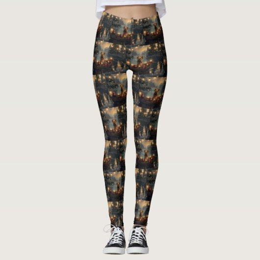 Leggings Cane Corso Noël Festive Voyage (Devant)