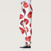 Leggings Canne à lèvres Valentine, Aquarelle Impression tra (Gauche)