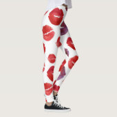 Leggings Canne à lèvres Valentine, Aquarelle Impression tra (Droite)