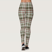 Leggings Canneberge motif de Noël et tartan de loden plaid (Dos)