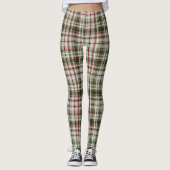 Leggings Canneberge motif de Noël et tartan de loden plaid (Devant)