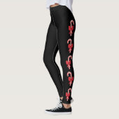 Leggings Canneberges festives sur fond noir (Gauche)