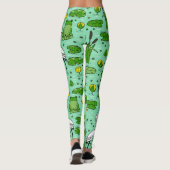 Leggings Cannes, hérons, lis : essaim vintage. (Dos)