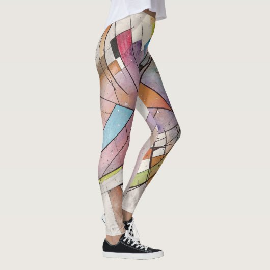 Leggings CANTATA à PASTEL MAJOR Aquarelle d'art Abstrait (Droite)