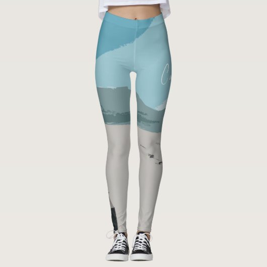 Leggings Cape Town Table Mountain Ocean Sketch (Devant)