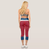 Leggings Capri 4 juillet étoile rouge et bleue Capris haut taille (Verso)