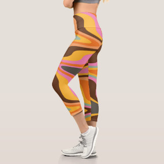 Leggings Capri 60s Retro Tye Die les années 70 Hippy