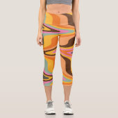 Leggings Capri 60s Retro Tye Die les années 70 Hippy (Recto)