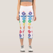 Leggings Capri 7 chakras floraux (Recto)