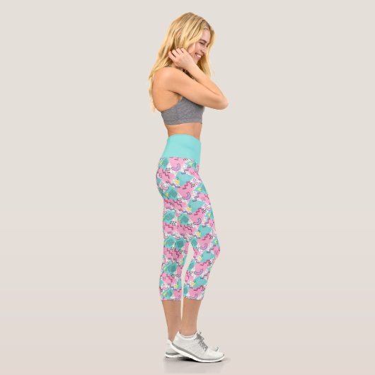 Leggings Capri 80's Memphis Active rose Turquoise (Droite)