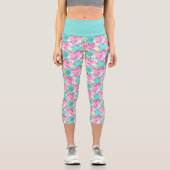 Leggings Capri 80's Memphis Active rose Turquoise (Recto)
