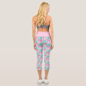 Leggings Capri 80's Memphis Active rose Turquoise (Verso)