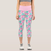 Leggings Capri 80's Memphis Active rose Turquoise (Recto)