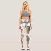 Leggings Capri 80s rétro Abstrait | les années 70 Palette Vert et (Recto)