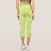 Leggings Capri à damiers Amour en Lime Vert et Blanc (Verso)