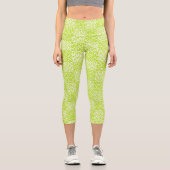 Leggings Capri à damiers Amour en Lime Vert et Blanc (Recto)