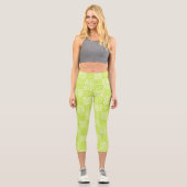 Leggings Capri à damiers Amour en Lime Vert et Blanc (Recto)