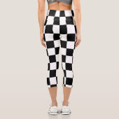 Leggings Capri à damiers carré noir et blanc (Verso)