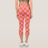 Leggings Capri à damiers orange et rose (Verso)